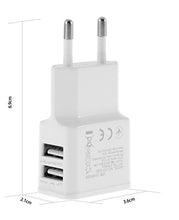 SaySure - 1pc Home USB Power 2A Dual 2Ports EU Wall Charger Adapter