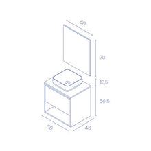 Amizuva Niwa Top Mobile da bagno, in legno, 60 cm, 4 pezzi