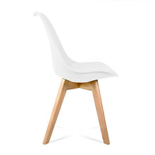 Mc Haus Lena - Sedia Sala da Pranzo con Gambe in Legno di Faggio, Sedile Imbottito, Stile Scandinavo, Bianco, 83 x 49 x 53.5 cm, Set di 4