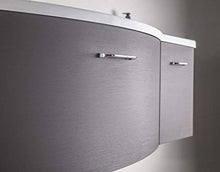 Mobile da bagno sospeso DANA 850 - design leggermente arrotondato - antracite, Piletta Pop-up:Con piletta Pop-up