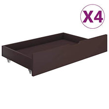 SKM Giroletto e Baldacchino 4 Cassetti Marrone Scuro Pino 160x200cm