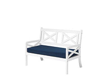 Beliani Panchina da Giardino Bianca con Cuscino Blu Baltic