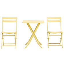 Set Tavolo e 2 Sedie Pieghevoli da Giardino in Metallo Giallo