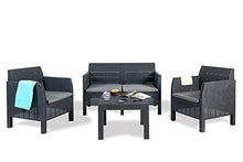Toomax Set da Giardino Matilde 4 posti, Composto da 2 POLTRONE, 1 Sofa e 1 TAVOLINO, in Polipropilene, Art. 114, Colore Antracite - Arredi Casa