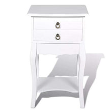 Comodino con 2 Cassetti, Comodino con cassetto Bianco in MDF, Adatto per Camera da Letto, 40 x 30 x 68 cm