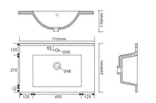 Set di mobili da bagno Firenze 70 (4 parti/C) antracite e armadio a specchio