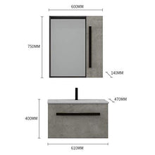 Set di Mobiletti Specchio e Lavabo Mobile Bagno e lavabo Bagno Bagno Bagno Appartamento in Legno Senza lacca (Color : Gray, Size : 47x61x40cm)