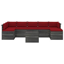 vidaXL Set Divani da Giardino su Pallet 8 pz con Cuscini Massello Pino