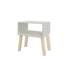 decowood comodino di rettangolare a cubo in verniciato, Legno, Grigio chiaro, 40 x 47 x 30 cm