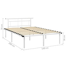 vidaXL Giroletto Bianco in Metallo 140x200 cm