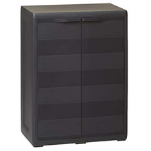 GOTOTOP Armadietto basso da giardino con ripiano regolabile, in plastica, 65 x 38 x 87 cm
