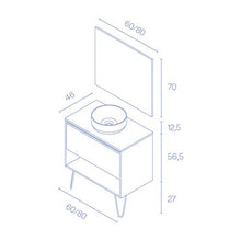 Amizuva Yoko Top Mobile Bagno, Legno, Bianco, 80 cm