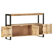 vidaXL Armadietto con 3 Ante e 1 Scomparto Robusto Rustico Lucidato Mobile Basso Credenza Arredamento 120x30x75 cm Legno Massello di Mango