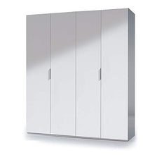 Dmora Armadio Guardaroba 4 Ante, Laminato Bianco, 180 x 200 x 52 cm