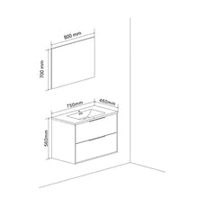 Kiamami Valentina MOBILE LACCATO BIANCO PER BAGNO 75CM E SPECCHIO SENZA CORNICE | PARIGI