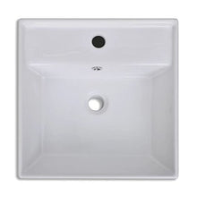 SENLUOWX - Lavabo in ceramica quadrata con troppo pieno, 41 x 41 cm