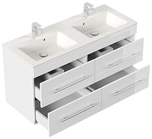 Set mobili bagno Helios bianco lucido incl. specchio a LED con funzione touch