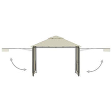 vidaXL Gazebo con Tetto Doppio Estendibile 3x3x2,75 m Crema 180 g/m²