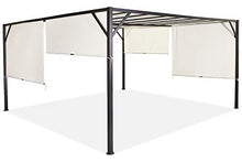 Garden Point Pergola per Terrazza Santorini | 400 x 400 cm | Ideale con mobili da Giardino e Jacuzzi | Montaggio Facile | Crema