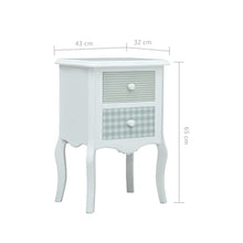 vidaXL Tavolo da comodino, in MDF, 43 x 32 x 65 cm, colore: bianco e grigio