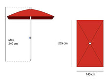 Mediawave Store Ombrellone da Spiaggia e Giardino 328668 ONSHORE Rettangolare 145x205cm (Rosso)