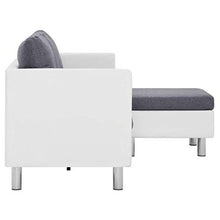 Tidyard Divano a 3 Posti con Cuscini in Similpelle,Poltrona Relax Poltrona Moderna,Design Confortevole Bianco