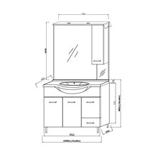 Kiamami Valentina MOBILE BAGNO A TERRA 105 CM CON ANTE LAVABO E SPECCHIO | RIMINI