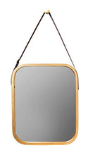 osoltus Edge - Specchio da bagno in bambù con gancio