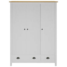 FAMIROSA Armadio a 3 Ante Hill Range Bianco 127x50x170 cm Legno di Pino