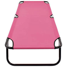 FAMIROSA Lettino Prendisole Pieghevole in Acciaio Rosa