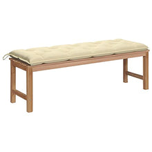 vidaXL Panca da Giardino con Cuscino Crema 150 cm in Legno di Teak