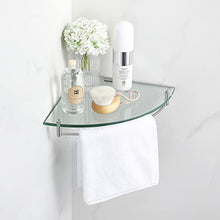 Umi. Bathroom Corner Glass Shelf Triangle Wall Shower Shelf Corner Shower Caddy Tempered Glass and SUS 304 Stainless Steel Wall Mount, BGS2101A-2