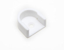 4 x ganci ovali in plastica bianca per barra armadio, 16 mm ID