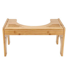 Sgabello regolabile in bambù antiscivolo, 48,5 x 27 x 25 cm