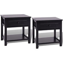 vidaXL Set 2 pz Comodini Neri Camera da Letto Eleganti in Legno Paulownia e MDF