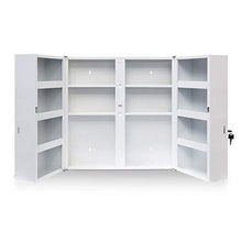 Relaxdays Armadio Porta Farmaci da Muro, 11 ripiani , Metallo, 53 X 53 X 20 cm, Bianco