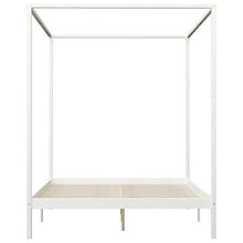 SKM Giroletto con Baldacchino 2 Cassetti Bianco in Pino 180x200 cm