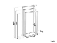 Porta Salviette da Terra Acciaio Argentato Lucido e Legno Scuro 3 aste Charras