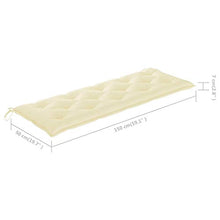 vidaXL Panca da Giardino con Cuscino Crema 150 cm in Legno di Teak