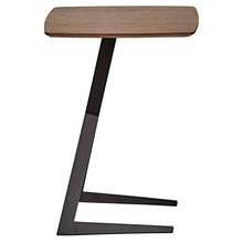 Marchio Amazon - Rivet, tavolinetto in stile industriale, in legno e metallo, larghezza 44 cm; colore noce