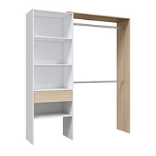 DRESIO - Armadio Dressing con ripiano da 60 cm, 2 armadi e 1 cassetto, stile scandinavo
