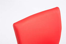 CLP Set 2 Sgabelli Cucina Moderni Köln Con Schienale E Poggiapiedi I Coppia Sgabelli Alti Imbottiti In Similpelle 60-80 CM, Colore:rosso