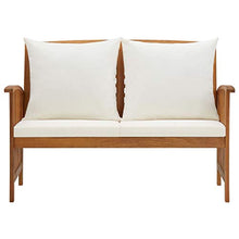 Panchina da giardino con cuscino, 119 cm, in legno di acacia
