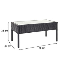 Mendler Salottino da Esterno Giardino HWC-F56 polyrattan - Nero con Cuscini Avorio