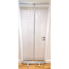 80x200cm Scudo Mobile per Protezione da starnuto in PVC Trasparente/Trasparente, Banner a Rullo Pop-up Lega di Alluminio