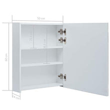 Tidyard Armadietto Bagno da Parete con Specchio e LED, con 3 Ripiani, 50x14x60 cm Bianco e Argento