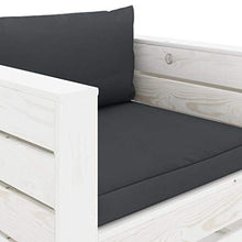 FAMIROSA Set Divani da Giardino 2 pz con Cuscino Antracite in Legno -1894