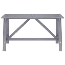 FAMIROSA Set Pranzo da Giardino 7 pz in Legno Massello di Acacia Grigio-7855