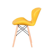 Sweethome - Set di 4 sedie da pranzo in stile retrò e moderno, in pelle imbottita e curva, per vivere (giallo)