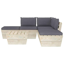 FAMIROSA Set Divani da Giardino su Pallet 6 pz con Cuscini Legno Abete-3492